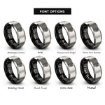 font options for inside engraving on black & gray geometric sigil lines rings