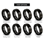 font options for inside engraving on black geometric star rings