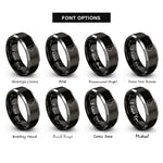 font options for inside engraving on black & gray georgia rings