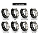 font options for inside engraving on black & gray georgia rings