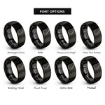 font options for inside engraving on black georgia rings
