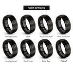 font options for inside engraving on black georgia rings