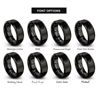 font options for inside engraving on black georgia rings