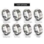 font options for inside engraving on silver georgia rings