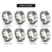 font options for inside engraving on silver georgia rings