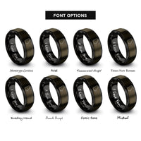 font options for inside engraving on gunmetal & black georgia rings