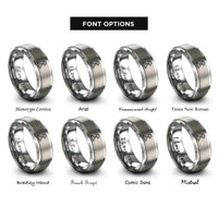 font options for inside engraving on silver geothermal steam vent rings