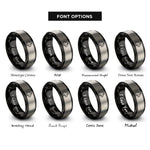 font options for inside engraving on black & silver gerbil rings