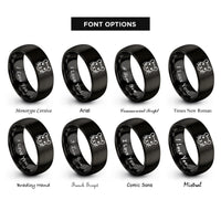 font options for inside engraving on black gerbil eyes rings