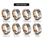 font options for inside engraving on rose gold & silver gerbil eyes rings