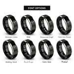 font options for inside engraving on black & silver german shepherd rings