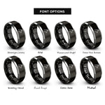 font options for inside engraving on black & gray german shepherd rings