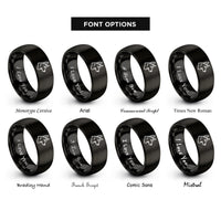 font options for inside engraving on black german shepherd rings