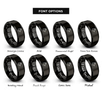 font options for inside engraving on black german shepherd rings
