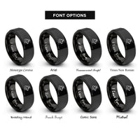 font options for inside engraving on black german shepherd rings