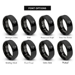 font options for inside engraving on black german shepherd rings