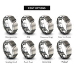 font options for inside engraving on silver german shepherd rings
