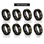 font options for inside engraving on gunmetal & black german shepherd rings