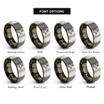 font options for inside engraving on gunmetal & grey german shepherd rings