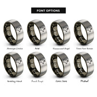 font options for inside engraving on gunmetal & grey german shepherd rings