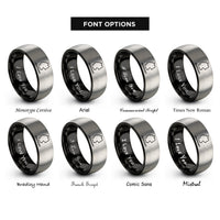 font options for inside engraving on black & grey germany rings