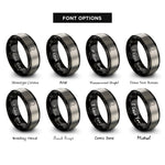 font options for inside engraving on black & grey germany rings