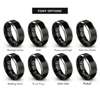 font options for inside engraving on black & gray germany rings