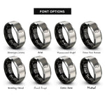 font options for inside engraving on black & silver germany rings