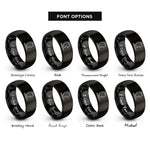 font options for inside engraving on black germany rings