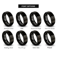 font options for inside engraving on black germany rings