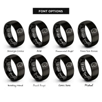 font options for inside engraving on black germany rings