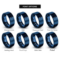 font options for inside engraving on blue germany rings