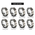 font options for inside engraving on grey germany rings