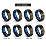 font options for inside engraving on gunmetal & blue germany rings