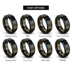 font options for inside engraving on gunmetal & blue germany rings