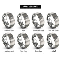 font options for inside engraving on grey geyser eruption rings
