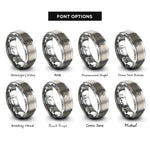 font options for inside engraving on grey geyser eruption rings