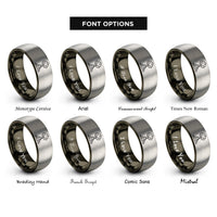 font options for inside engraving on gunmetal & gray geyser eruption rings