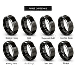 font options for inside engraving on black & gray gherkin axe rings