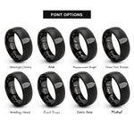 font options for inside engraving on black gherkin axe rings