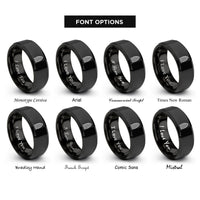 font options for inside engraving on black gherkin axe rings