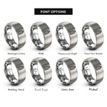 font options for inside engraving on grey gherkin axe rings