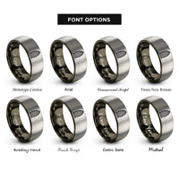 font options for inside engraving on gunmetal & gray gherkin axe rings