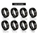font options for inside engraving on black ghost rings