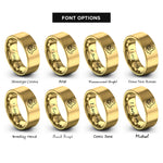 font options for inside engraving on gold ghost pumpkin rings