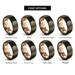 font options for inside engraving on gunmetal & rose gold ghost pumpkin rings