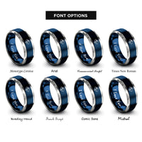 font options for inside engraving on blue & gray ghs corrosive rings
