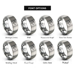 font options for inside engraving on silver ghs corrosive rings