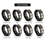 font options for inside engraving on black & gray ghs environmental hazard rings