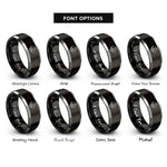 font options for inside engraving on black & gray ghs environmental hazard rings